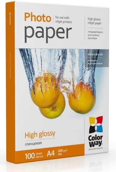 ColorWay А4 (100л) 260г/м2 глянцевий фотопапір | Купити в інтернет магазині